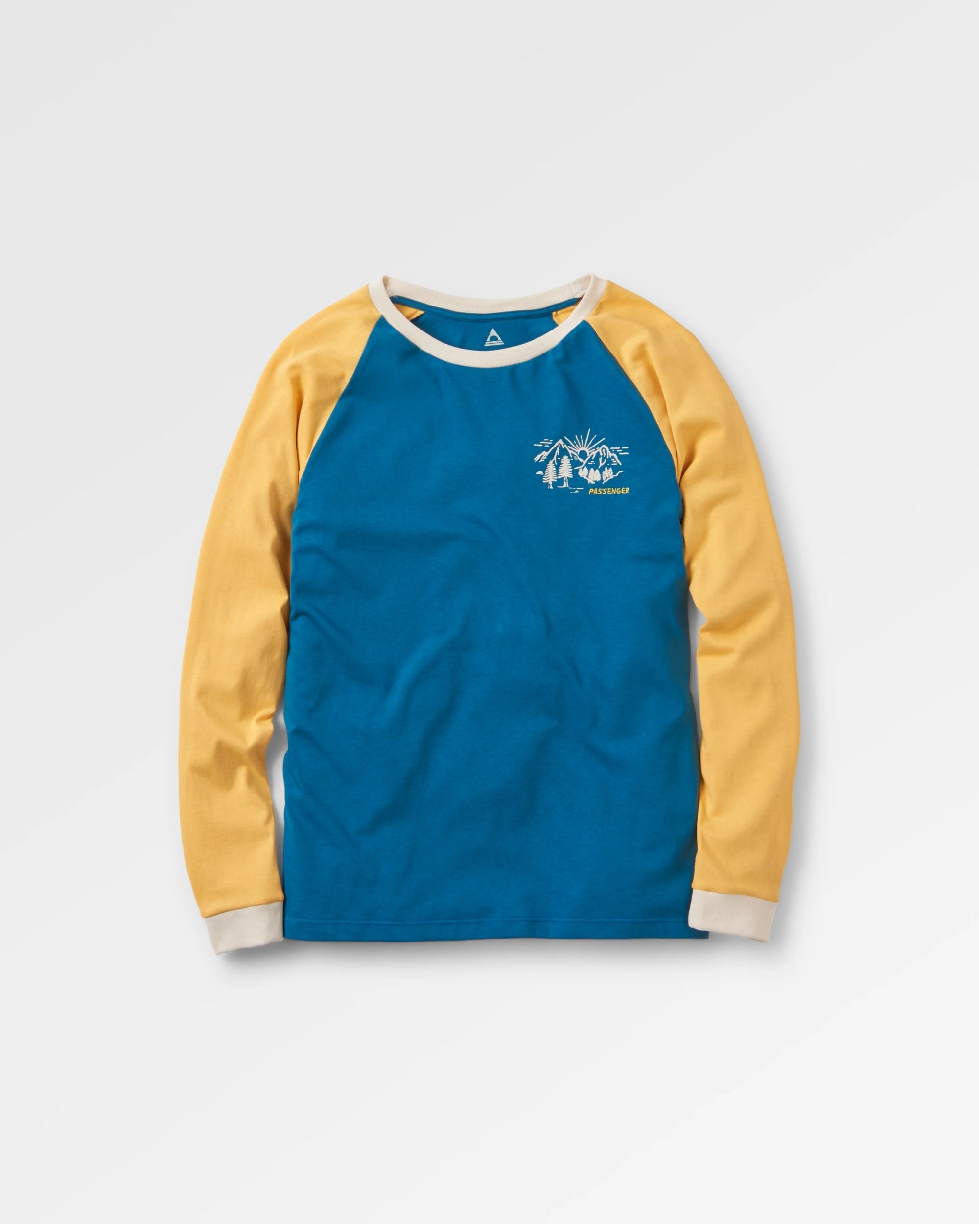 Riser Recycled Cotton Long Sleeve T-Shirt - Blue Coral