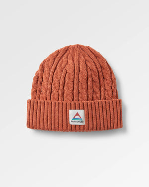 Fireside Recycled Cable Knit Beanie - Baked Clay