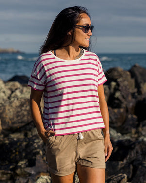 Skye Stripe T-Shirt - Fuchsia