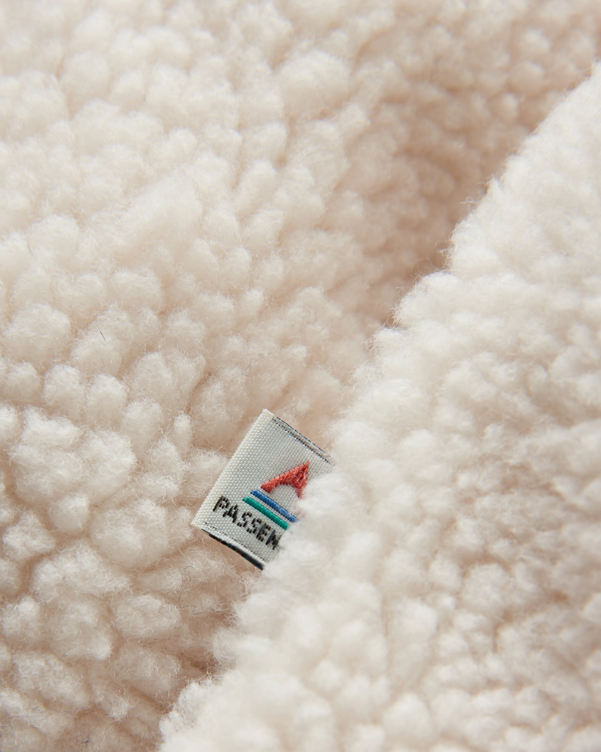 Clover Recycled Cotton-Lined Sherpa Fleece - Vintage White