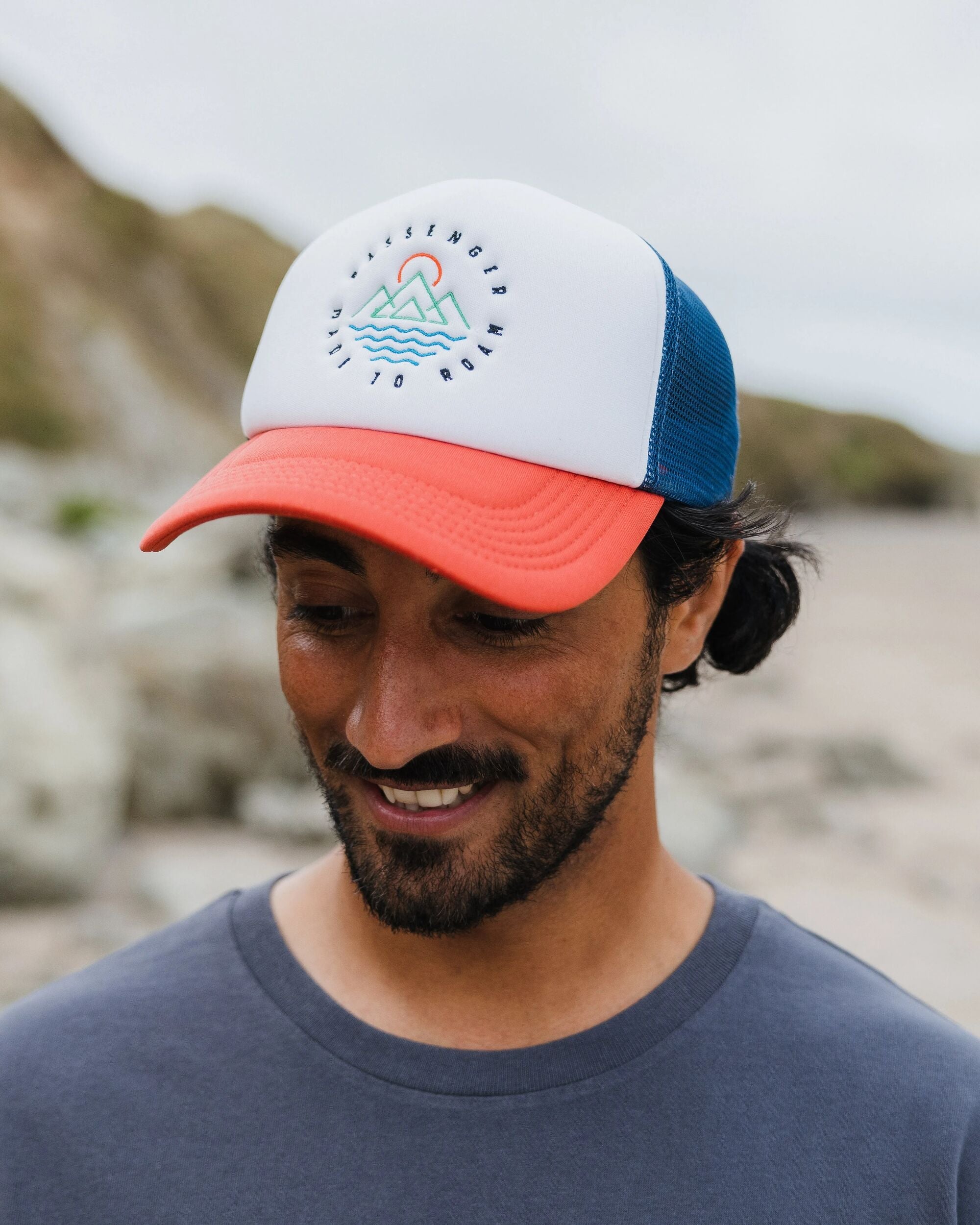 Escapism Trucker Hat - Moonlight Blue/Red Spice