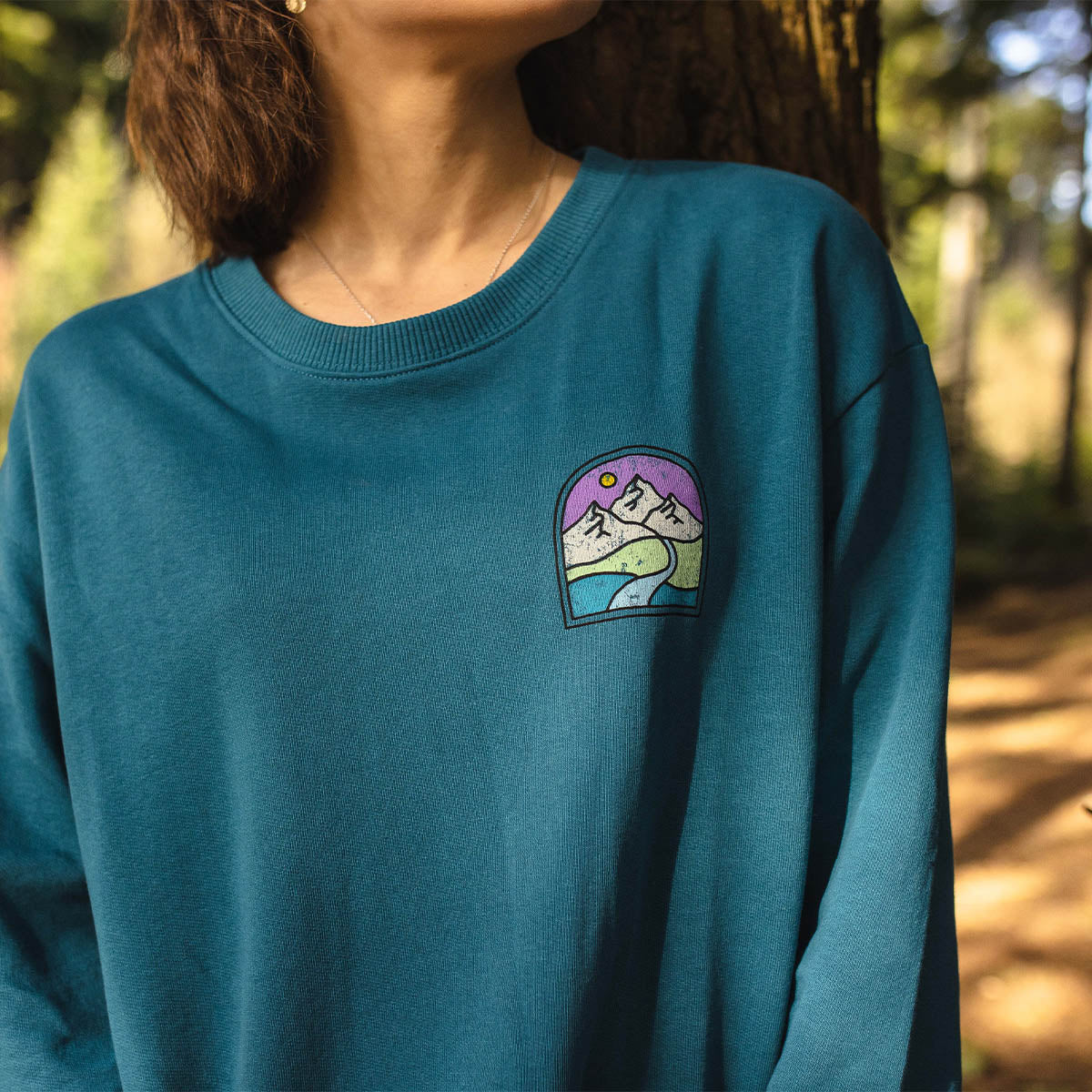 Friday Collective Recycled Cotton Oversized Sweatshirt - Blue Coral