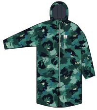 Waves Recycled Sherpa Lined Changing Robe - Alpine Camo Rain Forest