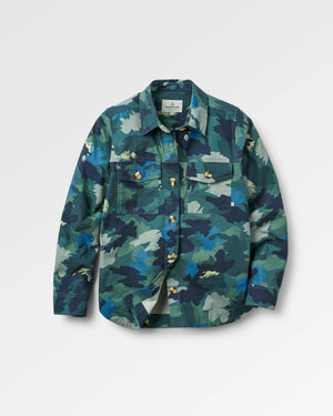 Coral Organic Cotton Long Sleeve Shirt - Alpine Camo Rain Forest