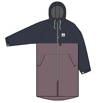 Waves Recycled Sherpa Lined Changing Robe - Grape / Charcoal