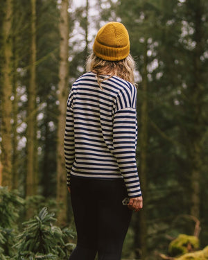 Panorama Striped Long Sleeve T-Shirt - Deep Navy