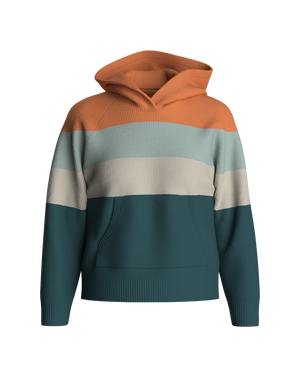 Moments Oversized Organic Cotton Knitted Hoodie - Multi Stripe