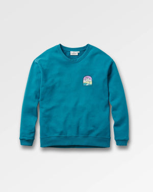 Friday Collective Recycled Cotton Oversized Sweatshirt - Blue Coral