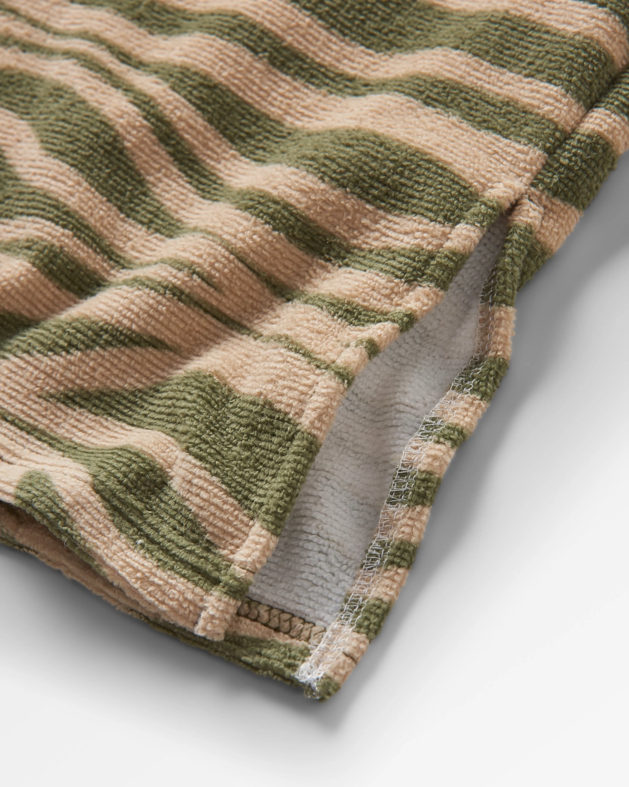 Tulum Recycled Towel Poncho - Strata Khaki Green