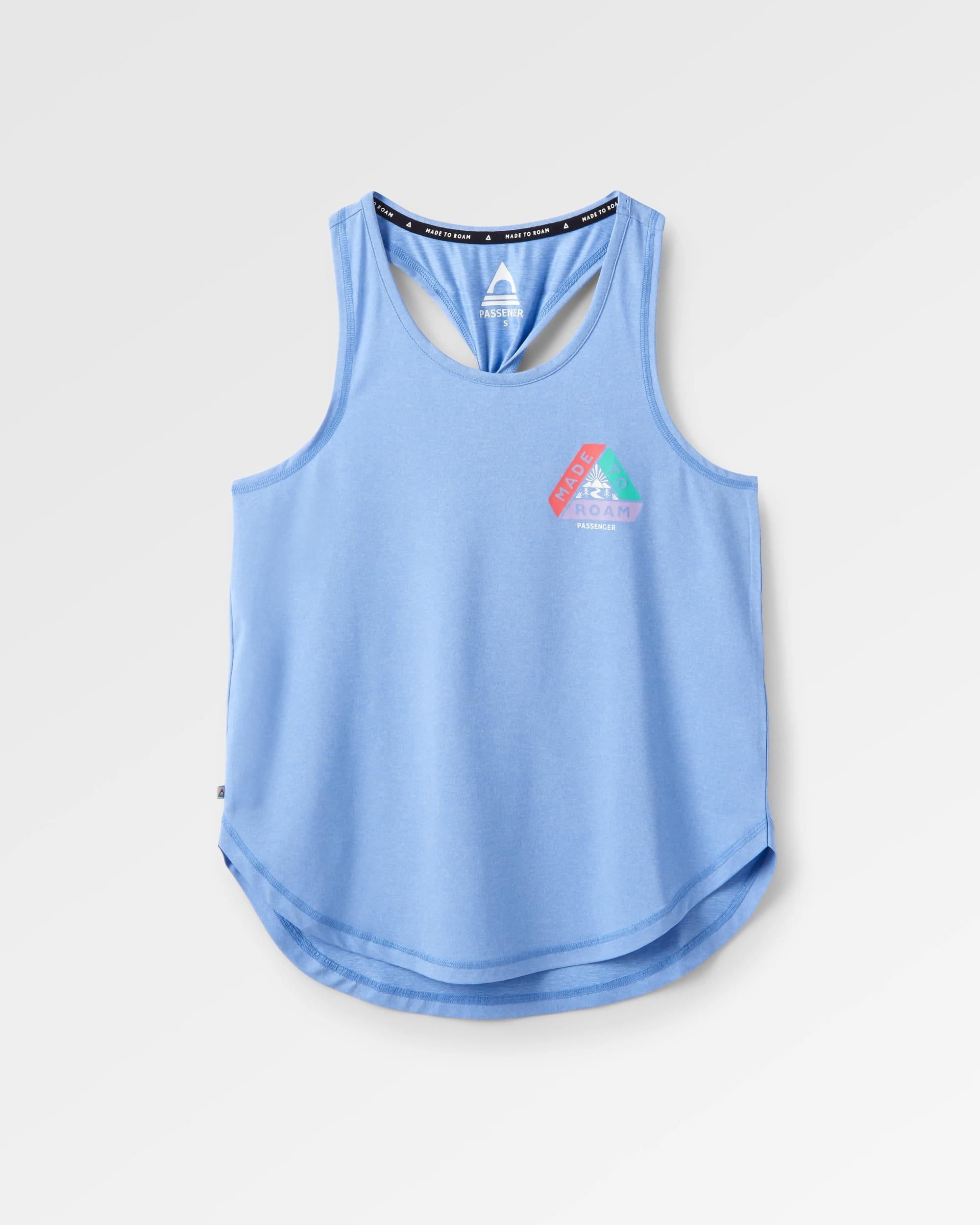 Twist Recycled Marl Active Tank Top - Cornflower Marl