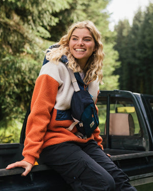 Maren Half Zip Recycled Sherpa Fleece - Burnt Orange