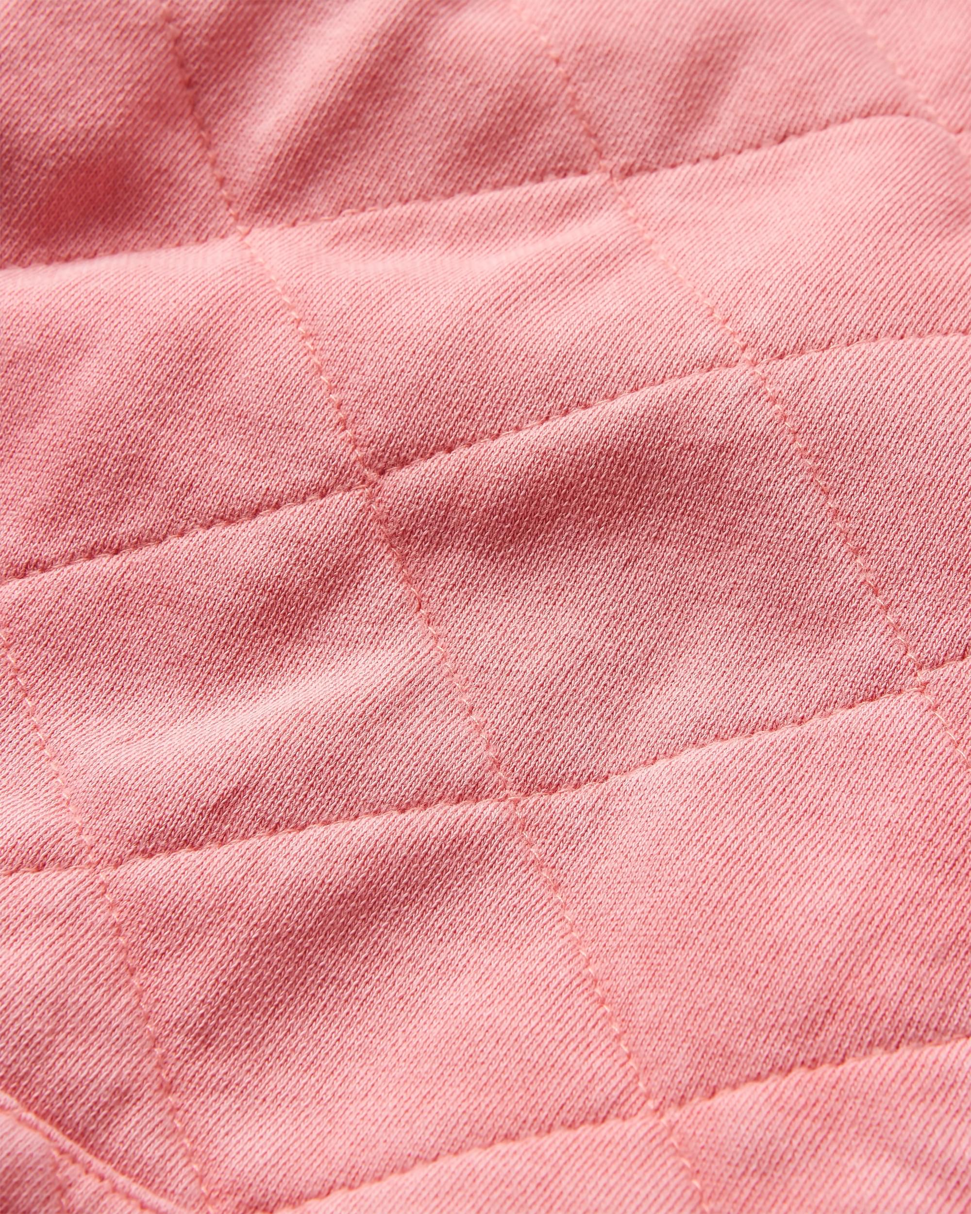 Clementine Recycled Quilted Button Up Hoodie - Shell Pink