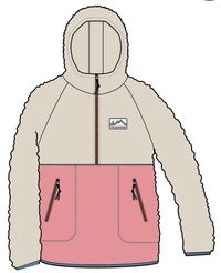 Maine 2.0 Half Zip Recycled Sherpa Fleece - Shell Pink