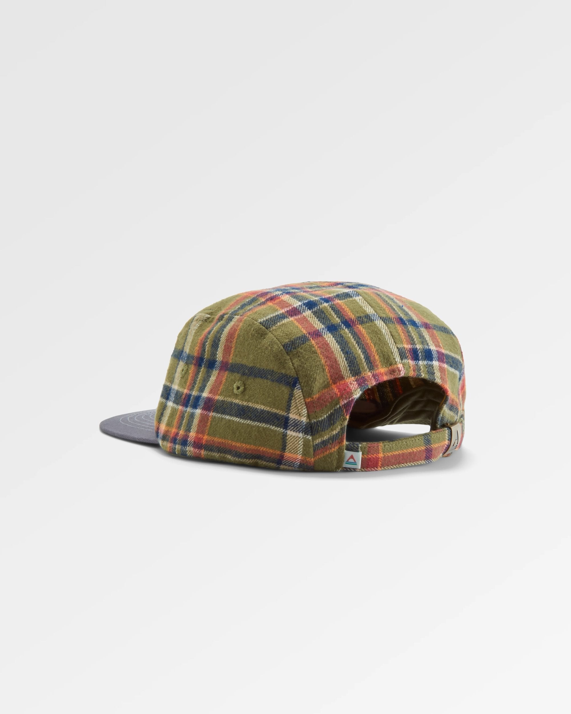 Fixie Recycled Flannel 5 Panel Hat - Khaki Green Check