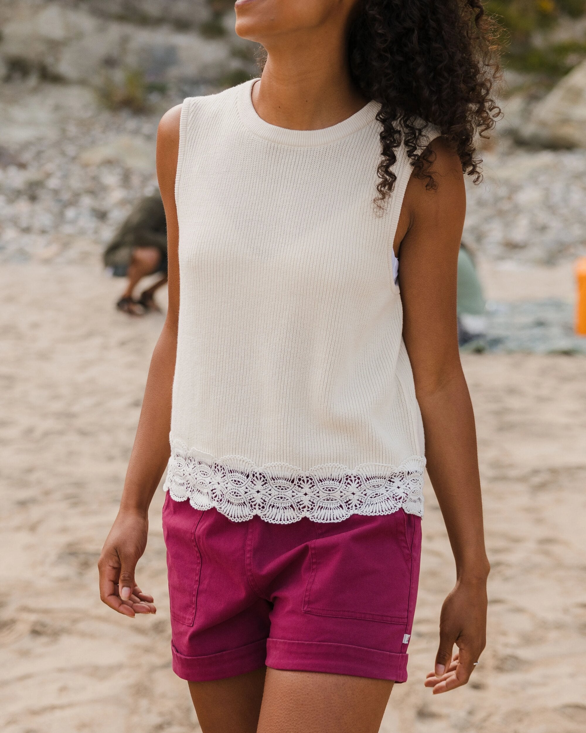 Vintage Organic Knitted Tank Top - Birch