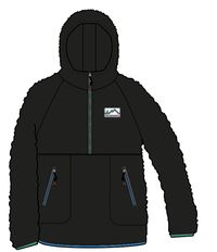 Maine 2.0 Half Zip Recycled Sherpa Fleece - Black