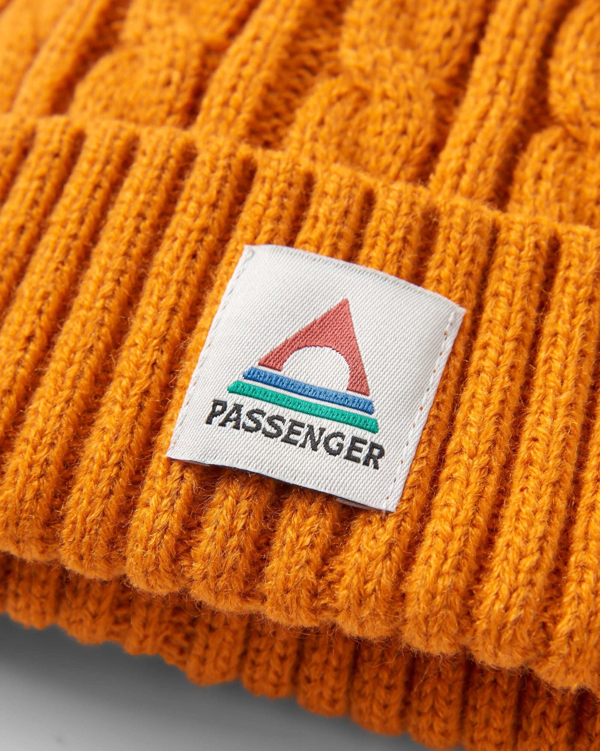 Fireside Recycled Cable Knit Beanie - Sunrise Orange