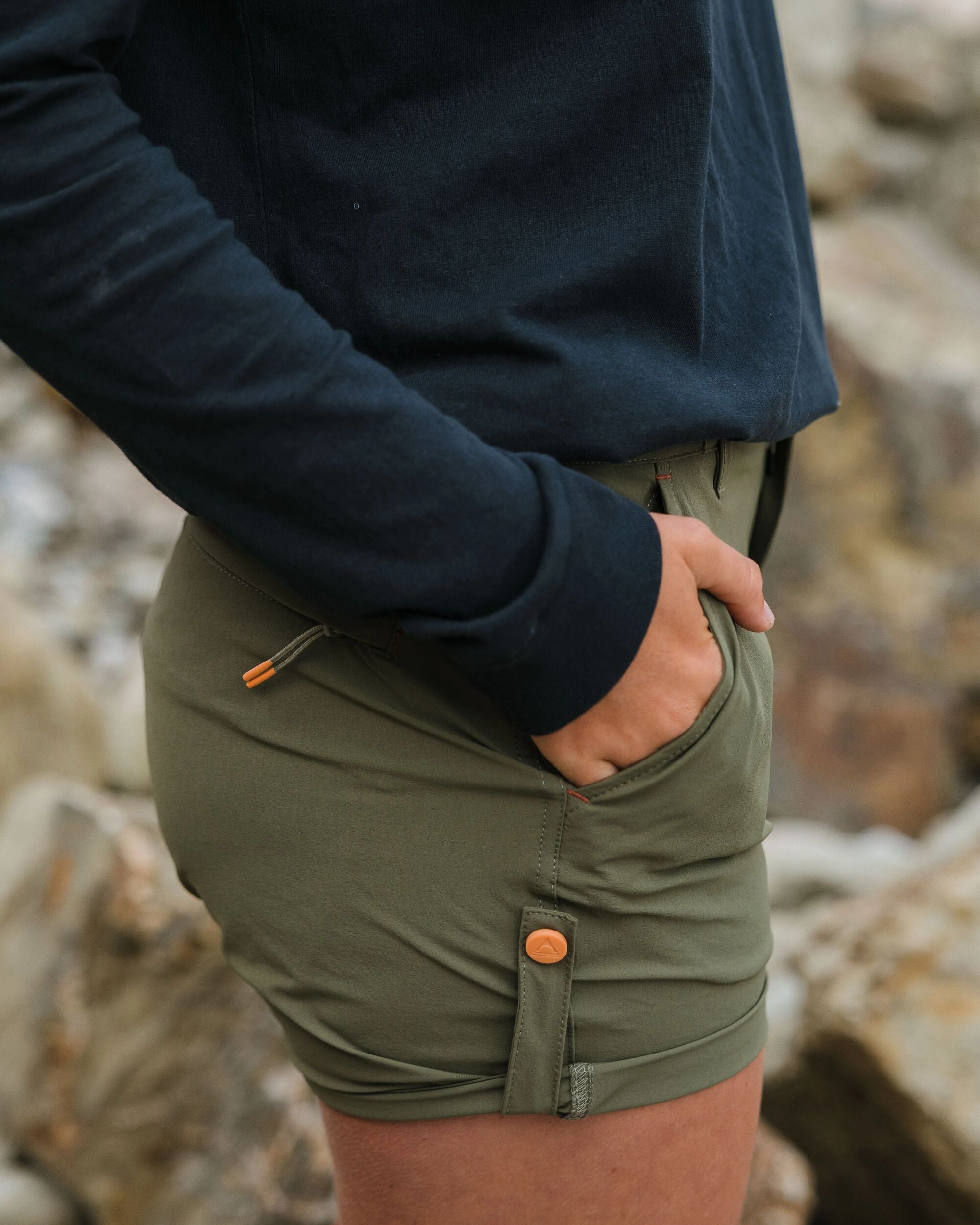 365 Trail Roll Up Short - Khaki Green