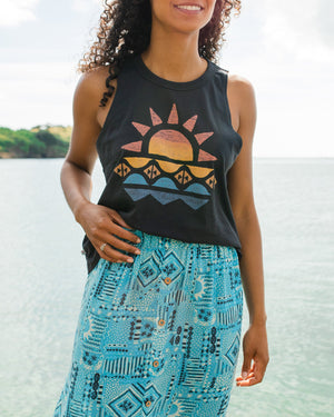 Sunray Recycled Cotton Tank Top - Black