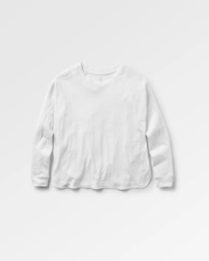 Luna Recycled Cotton Long Sleeve T-Shirt - White