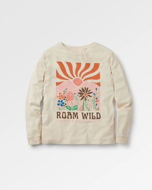 Roam Wild Recycled Cotton Oversized Long Sleeve T-Shirt - Birch